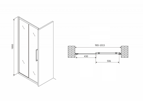 Душевое ограждение Abber     Schwarzer Diamant AG30100H