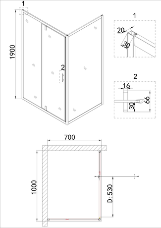Душевое ограждение Niagara   NG-43-10AG-A70G  