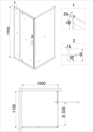 Душевое ограждение Niagara   NG-43-11AG-A100G 