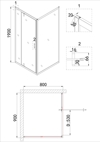Душевое ограждение Niagara   NG-43-9AG-A80G 