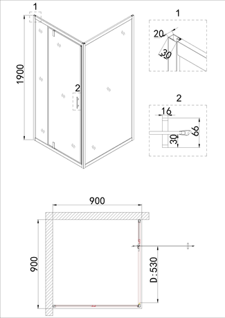 Душевое ограждение Niagara   NG-43-9AG-A90G 