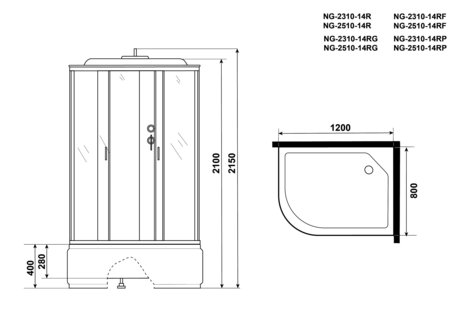 Душевая кабина Niagara    NG-2310-14RF  