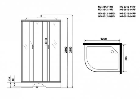 Душевая кабина Niagara    NG-3512-14RF 