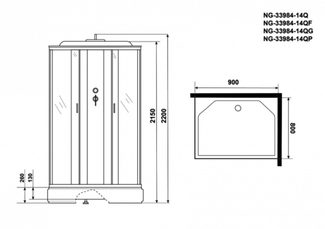 Душевая кабина Niagara   NG-33084-14Q 