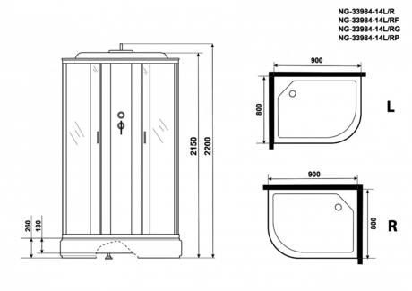 Душевая кабина Niagara   NG-33984-14LG 