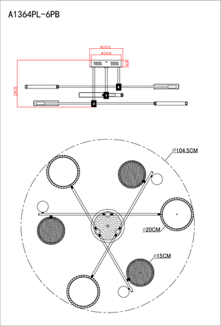 Люстра Arte Lamp  HOLLY A1364PL-6PB