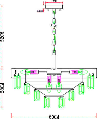 Люстра Arte Lamp  A1002LM-8CC DIADEM