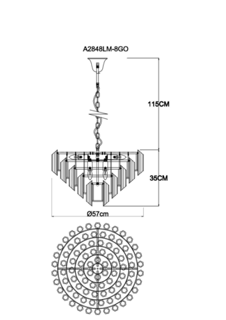 Люстра Arte Lamp  A2848LM-8GO JASTIN