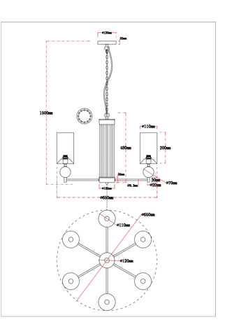 Люстра Arte Lamp  MATAR A4027LM-6PB
