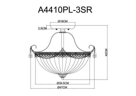 Люстра Arte Lamp  SCHELENBERG A4410PL-3SR