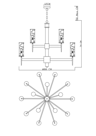 Люстра Divinare  SHAM 4505/17 LM-15 
