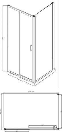Душевое ограждение Bravat   Line 120х80 BS120.3101B