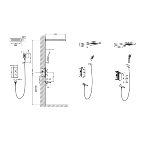 Душевая система Timo  Petruma SX-5079/03SM черный