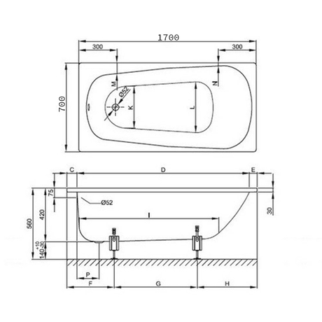 Ванна  Bette  Form 2020 2945-000 AD PLUS AR