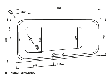 Ванна  Bette  Space M 