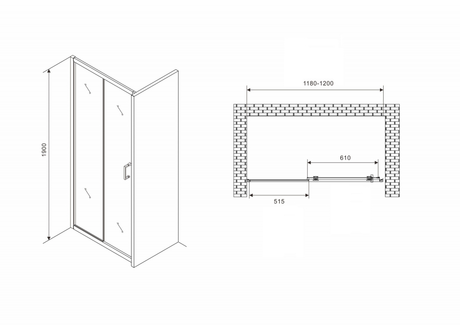 Душевое ограждение Abber    Schwarzer Diamant AG301205