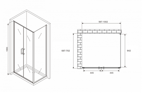 Душевое ограждение Abber    Sonnenstrand AG04100C-S70
