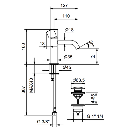Смеситель для кухни Fantin NOSTROMO SMALL 50 13 G904F