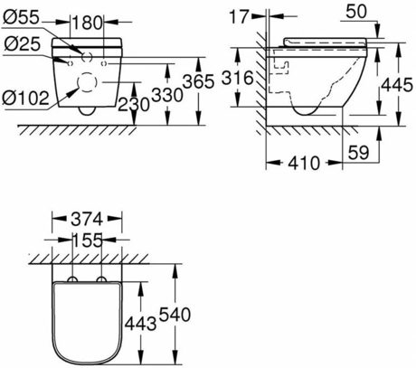 Унитаз Grohe  Euro Ceramic 39554000 альпин-белый