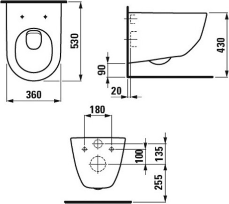 Унитаз Laufen    Pro 8.2096.6.000.000.1 белый