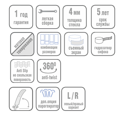 Душевая кабина River  DESNA 100/80/24 MT L   