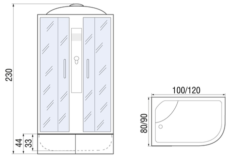 Душевая кабина River  DESNA XL 100/80/44 MT L  