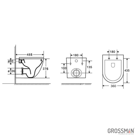 Унитаз Grossman   GR-4455BLMS 
