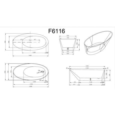 Ванна  Frank  F6116 White