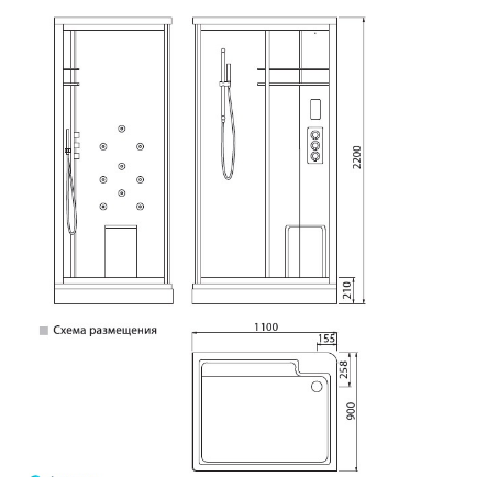Душевая кабина Edelform EF-4050 R white S