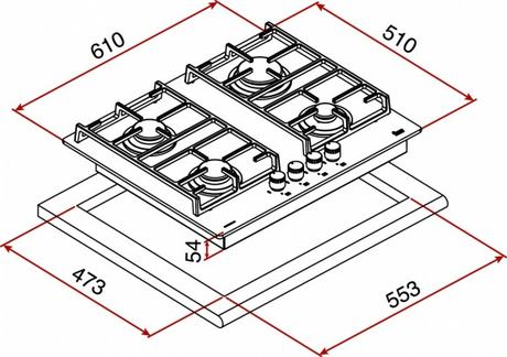 Варочная панель Teka  CGW LUX 60 4G AI AL CI NAT