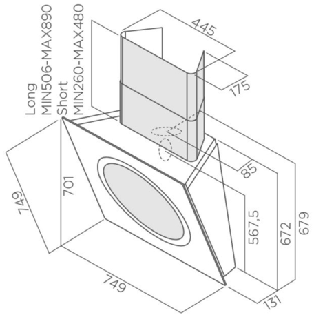 Вытяжка кухонная Elica OM AIR WH/F/75
