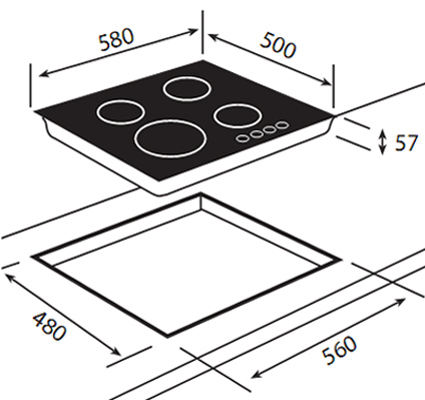 Варочная панель Teka  ER 60 4G AI AL CI ANTHRACITE GREY