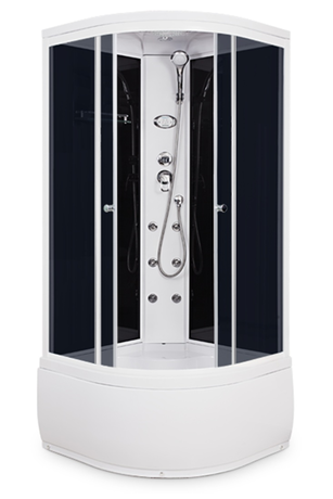 Душевая кабина Domani-Spa  Light 110 High черные стенки,тонированные стекла