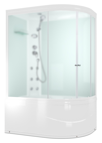Душевая кабина Domani-Spa  Light 128 High L  белые стенки,сатин, матовые стекла, без электрики