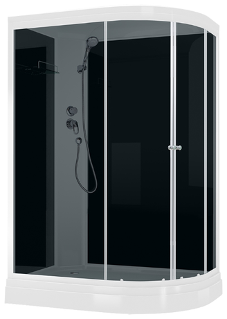 Душевая кабина Domani-Spa  Light 128L  черные стенки,тонированные стекла