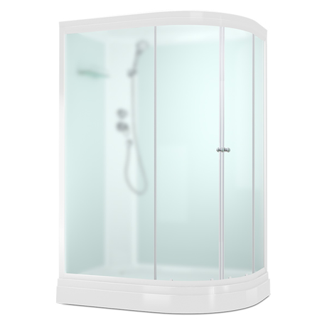 Душевая кабина Domani-Spa  Light 128 L  белые стенки, сатин, матовые стекла, без электрики
