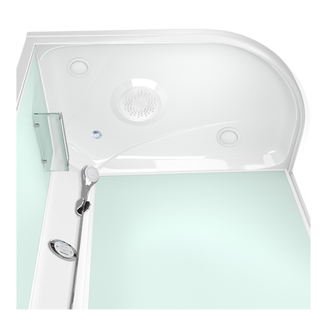 Душевая кабина Domani-Spa  Light 128 L  белые стенки, сатин, матовые стекла, без электрики