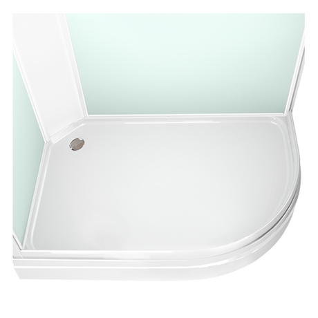 Душевая кабина Domani-Spa  Light 128 L  белые стенки, сатин, матовые стекла, без электрики