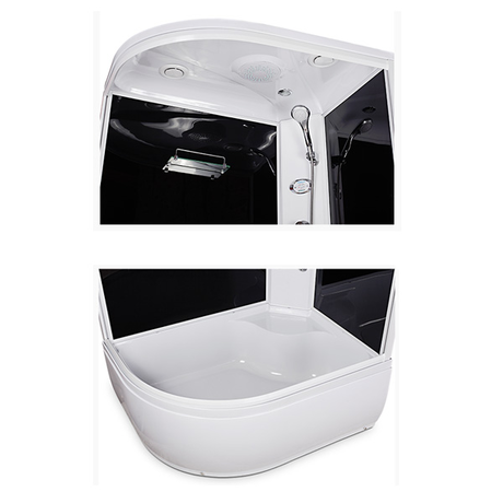 Душевая кабина Domani-Spa  Light 128 L High черные стенки, прозрачное стекло