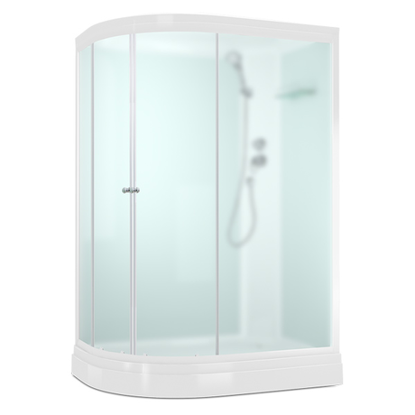 Душевая кабина Domani-Spa  Light 128 R  белые стенки, сатин, матовые стекла, без электрики