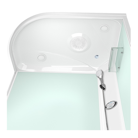 Душевая кабина Domani-Spa  Light 128 R  белые стенки, сатин, матовые стекла, без электрики