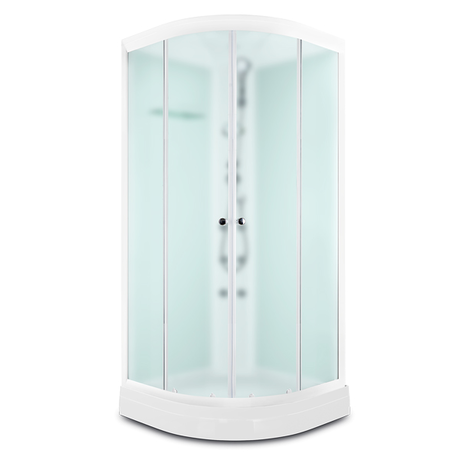 Душевая кабина Domani-Spa  Light 99  белые стенки, сатин, матовые стекла