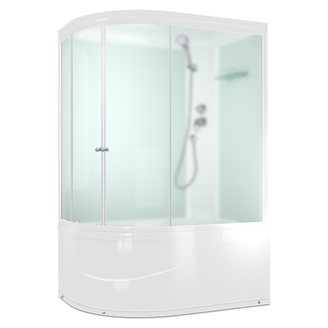 Душевая кабина Domani-Spa  Light 128R High белые стенки,сатин, матовые стекла, без электрики