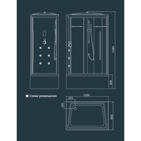 Душевая кабина Edelform EF-4061T с термостатом