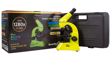 Микроскоп Levenhuk Rainbow 50L PLUS лайм