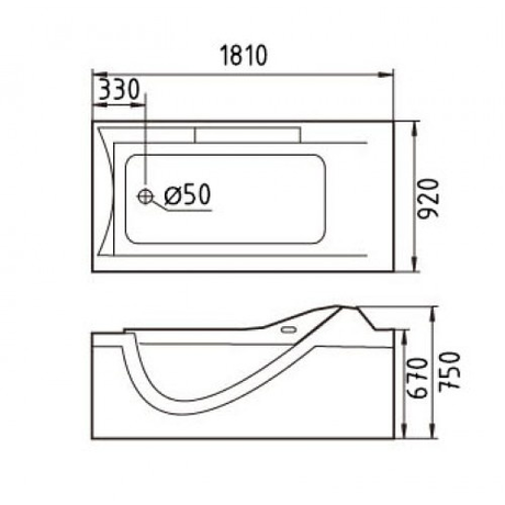 Ванна  Gemy G9055 K L
