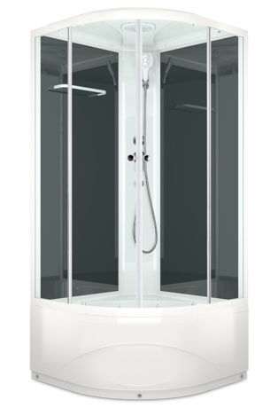 Душевая кабина Domani-Spa  Delight 110 high без электрики, черные стенки, прозрачное стекло