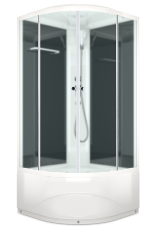 Душевая кабина Domani-Spa  Delight 110 high без электрики, черные стенки, сатин матированное стекло