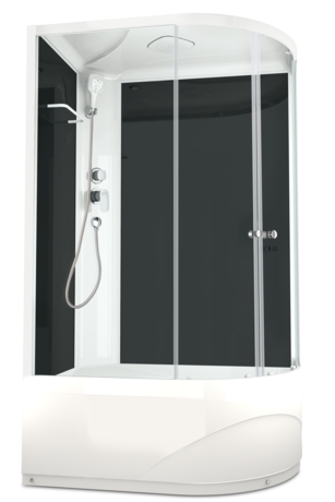 Душевая кабина Domani-Spa  Delight 128 high L без электрики, черные стенки, прозрачное стекло