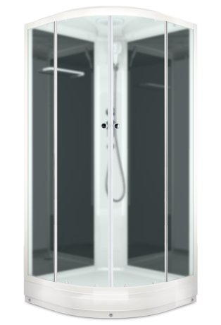 Душевая кабина Domani-Spa  Delight 110 без электрики, черные стенки, сатин матированное стекло